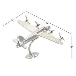 Sculptures LITTON LANE 9 In. Vintage Propeller Airplane Decorative Sculpture In Polished Silver 14 Sculptures LITTON LANE 9 In. Vintage Propeller Airplane Decorative Sculpture In Polished Silver -Brita shop silver litton lane sculptures 34267 44 1000