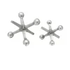 LITTON LANE Aluminum Jacks Table Sculptures (Set Of 2) 2 LITTON LANE Aluminum Jacks Table Sculptures (Set Of 2) -Brita shop silver litton lane sculptures 68874 64 1000