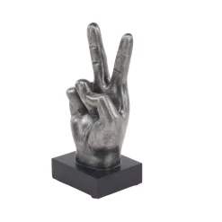 Sculptures LITTON LANE Hand Sign Polystone Sculpture In Silver (Set Of 3) -Brita shop silver litton lane sculptures 77178 1f 1000