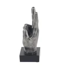 Sculptures LITTON LANE Hand Sign Polystone Sculpture In Silver (Set Of 3) -Brita shop silver litton lane sculptures 77178 44 1000