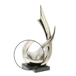 Sculptures LITTON LANE 17 In. X 8 In. Abstract Decorative Statue In Silver Ceramic -Brita shop silver litton lane sculptures 92831 4f 1000