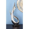 Sculptures LITTON LANE 17 In. X 8 In. Abstract Decorative Statue In Silver Ceramic -Brita shop silver litton lane sculptures 92831 64 1000