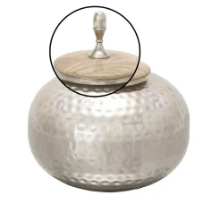 Vases LITTON LANE 12 In. Silver Iron Urn-Type Squat Round Jar With Circular Oak Brown Wood Lid 7 Vases LITTON LANE 12 In. Silver Iron Urn-Type Squat Round Jar With Circular Oak Brown Wood Lid -Brita shop silver litton lane vases 37531 4f 1000