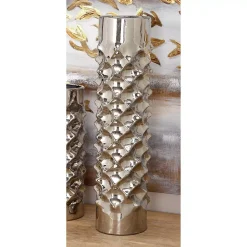 Vases LITTON LANE 23 In. Ceramic Tower Decorative Vase In Silver -Brita shop silver litton lane vases 71686 31 1000