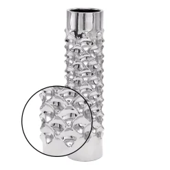 Vases LITTON LANE 23 In. Ceramic Tower Decorative Vase In Silver -Brita shop silver litton lane vases 71686 4f 1000
