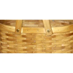 Storage Baskets Vintiquewise 13 In. W X 10.3 In. D X 10 In. H Wood Chip Oval Shopping Baskets (Set Of 2) -Brita shop tan vintiquewise storage baskets qi003153 2 4f 1000