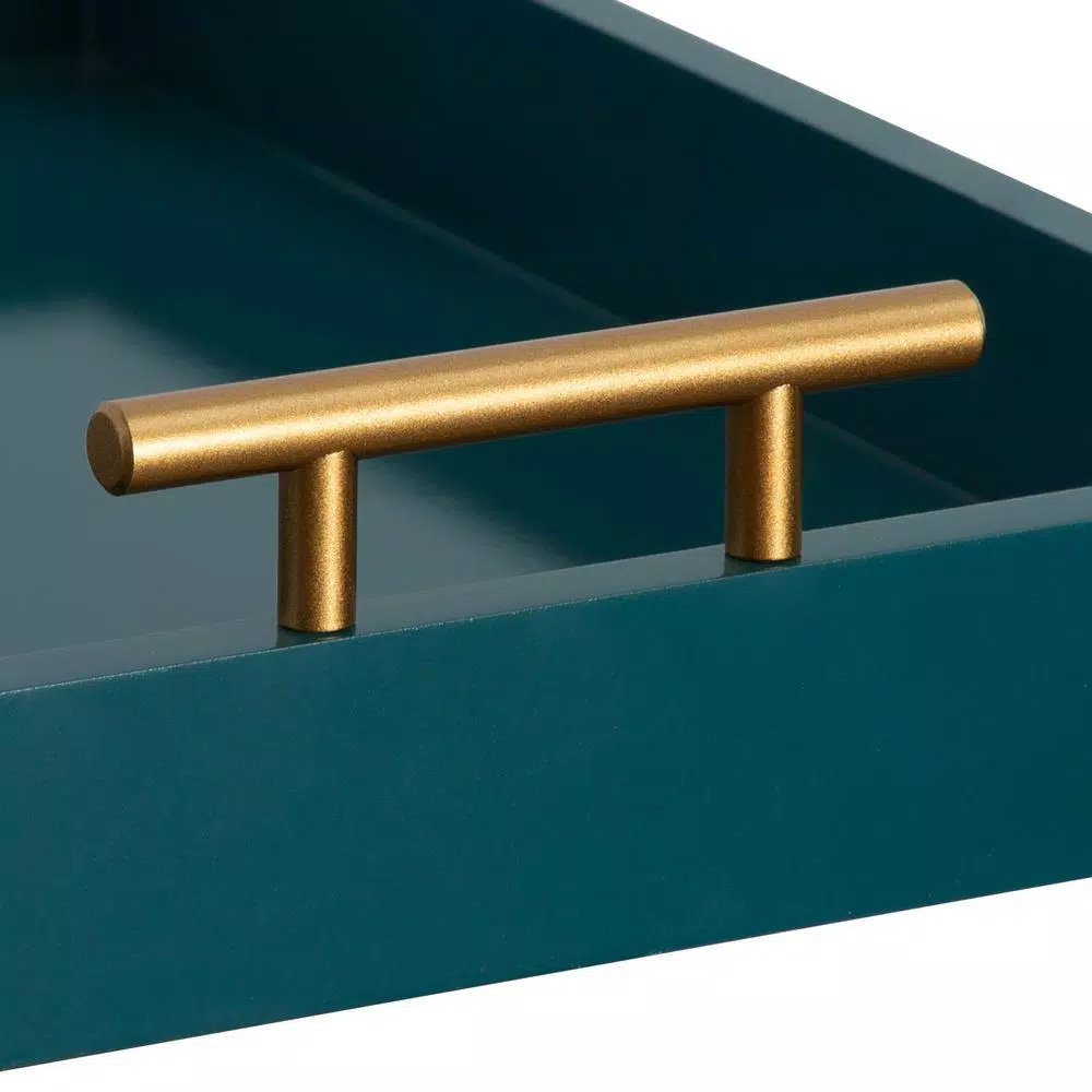 Decorative Trays Kate And Laurel Lipton 17 In. X 3 In. X 12 In. Teal Decorative Wall Shelf 5 Decorative Trays Kate And Laurel Lipton 17 In. X 3 In. X 12 In. Teal Decorative Wall Shelf - Image 3