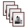Picture Frames DesignOvation Gallery 11 In. X 14 In. Matted To 8 In. X 10 In. Walnut Brown Picture Frame (Set Of 4) -Brita shop walnut brown designovation picture frames 212302 64 1000