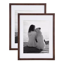 Picture Frames DesignOvation Gallery 14 In. X 18 In. Matted To 11 In. X 14 In. Walnut Brown Picture Frame (Set Of 2)