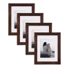 Picture Frames DesignOvation Museum 11×14 Matted To 8×10 Walnut Brown Picture Frame Set Of 4 -Brita shop walnut brown designovation picture frames 213816 64 1000