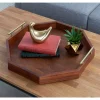 Decorative Trays Kate And Laurel Lipton 18 In. X 18 In. Walnut Brown Wood Octagon Decorative Tray -Brita shop walnut brown kate and laurel decorative trays 217751 64 1000