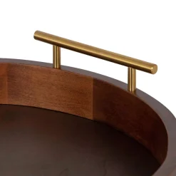 Decorative Trays Kate And Laurel Lipton 18 In. X 3 In. X 18 In. Walnut Brown Decorative Tray -Brita shop walnut brown kate and laurel decorative trays 217754 4f 1000