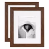 Kate And Laurel Edson 16 In. X 20 In. Matted To 11 In. X 14 In. Walnut Brown Picture Frames (Set Of 2) -Brita shop walnut brown kate and laurel picture frames 216966 64 1000