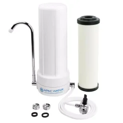 Water Filtration Systems APEC Water Systems Countertop 4-in-1 Ceramic Ultra Drinking Water Filter System -Brita shop white apec water systems countertop water filters ct 2000 1f 1000