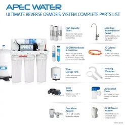 Water Filtration Systems APEC Water Systems Ultimate Electric Pumped Undersink Reverse Osmosis Water Filtration System 50 GPD For Low Pressure Home 0-30 Psi 120V US -Brita shop white apec water systems reverse osmosis systems ro pump 44 1000