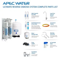 Water Filtration Systems APEC Water Systems Ultimate Compact 4-Stage Under-Sink Reverse Osmosis Drinking Water Filtration System -Brita shop white apec water systems reverse osmosis systems ro quick90 44 1000