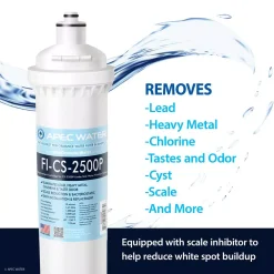 Water Filtration Systems APEC Water Systems CS-Series High Capacity Under-Counter Water Filtration System With Scale Inhibitor -Brita shop white apec water systems under sink water filters cs 2500p c3 1000