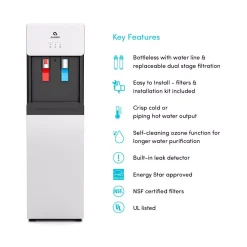Water Dispensers Avalon Self-Cleaning Touchless Bottle-Less Water Cooler Dispenser With Hot/Cold Water, Child Lock, NSF/UL/ENERGY STAR, White -Brita shop white avalon water coolers a7bottleless 76 1000