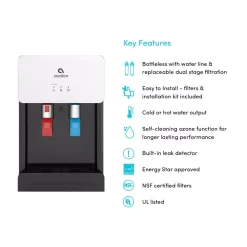 Water Dispensers Avalon Countertop Self Cleaning Touchless Bottle Less Water Cooler Dispenser, Hot/Cold Water, NSF/UL/Energy Star, White 13 Water Dispensers Avalon Countertop Self Cleaning Touchless Bottle Less Water Cooler Dispenser, Hot/Cold Water, NSF/UL/Energy Star, White -Brita shop white avalon water coolers a8ctwht 66 1000