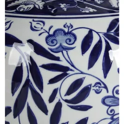 Vases Benjara White And Blue Gorgeous Pot Shaped Vase -Brita shop white blue benjara vases bm145577 44 1000