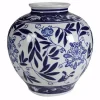 Vases Benjara White And Blue Gorgeous Pot Shaped Vase -Brita shop white blue benjara vases bm145577 64 1000
