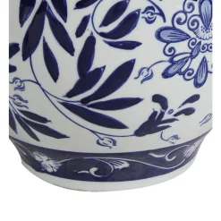 Vases Benjara White And Blue Gorgeous Pot Shaped Vase -Brita shop white blue benjara vases bm145577 fa 1000