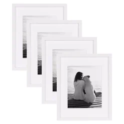 Picture Frames DesignOvation Gallery 11 In. X 14 In. Matted To 8 In. X 10 In. White Picture Frame (Set Of 4)