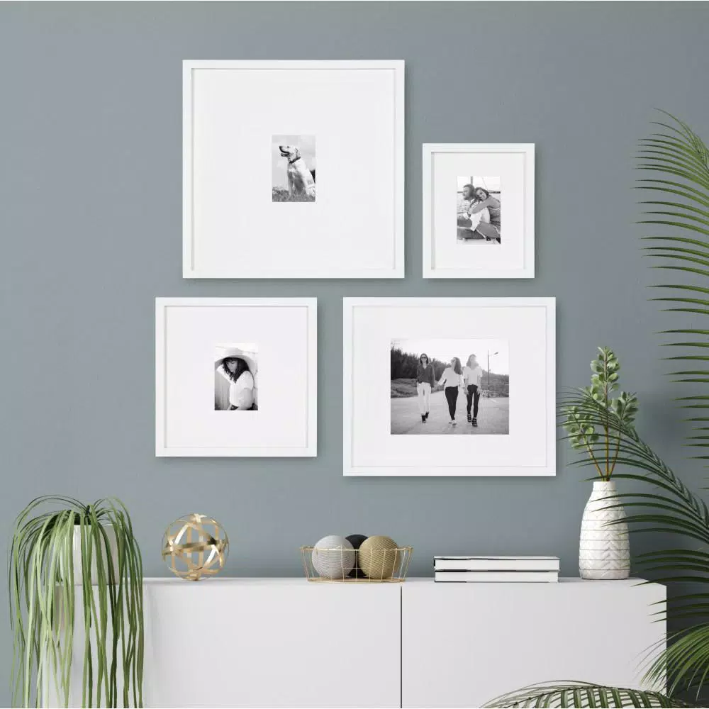 Picture Frames DesignOvation Gallery 17 In. X 17 In. Matted To 4 In. X 6 In. White Picture Frame 8 Picture Frames DesignOvation Gallery 17 In. X 17 In. Matted To 4 In. X 6 In. White Picture Frame - Image 6