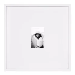 Picture Frames DesignOvation Gallery 17 In. X 17 In. Matted To 4 In. X 6 In. White Picture Frame