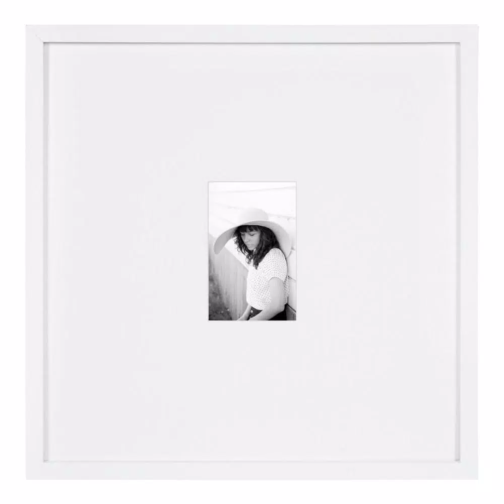 Picture Frames DesignOvation Gallery 17 In. X 17 In. Matted To 4 In. X 6 In. White Picture Frame 3 Picture Frames DesignOvation Gallery 17 In. X 17 In. Matted To 4 In. X 6 In. White Picture Frame