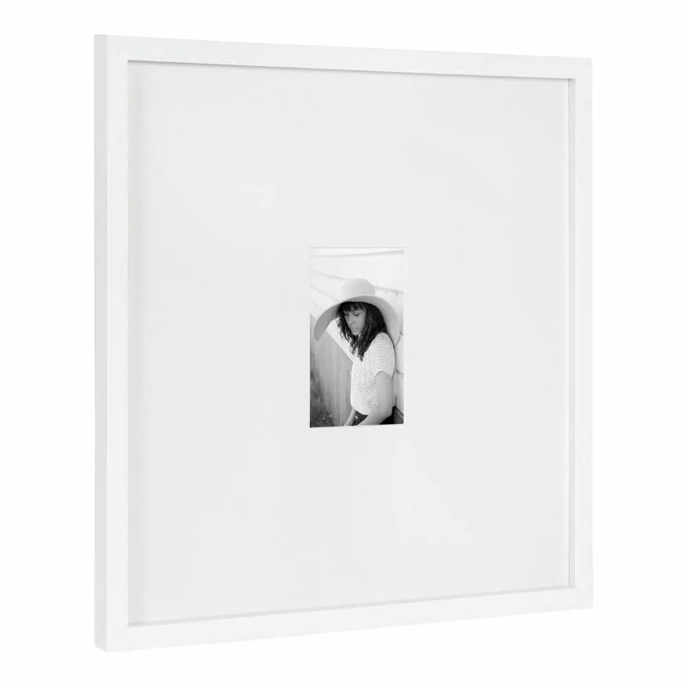 Picture Frames DesignOvation Gallery 17 In. X 17 In. Matted To 4 In. X 6 In. White Picture Frame 4 Picture Frames DesignOvation Gallery 17 In. X 17 In. Matted To 4 In. X 6 In. White Picture Frame - Image 2