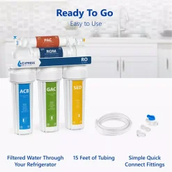 Water Filtration Systems Express Water Refrigerator Connection Kit For Reverse Osmosis Water Filtration System Includes 15 Ft. Tubing And Fittings -Brita shop white express water reverse osmosis systems prtrefkit14q 40 1000
