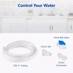Water Filtration Systems Express Water Refrigerator Connection Kit For Reverse Osmosis Water Filtration System Includes 15 Ft. Tubing And Fittings -Brita shop white express water reverse osmosis systems prtrefkit14q a0 1000