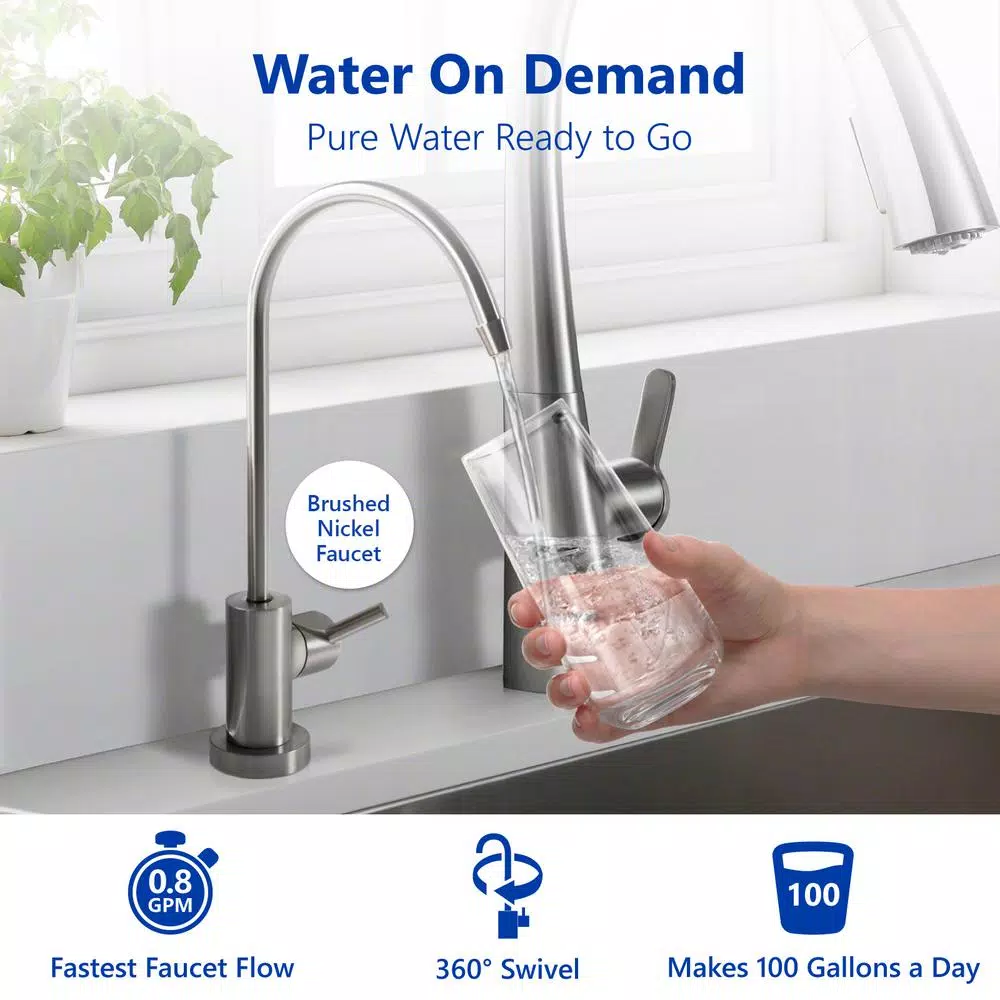 Water Filtration Systems Express Water Express Water Reverse Osmosis 5 Stage Water Filtration System – With Faucet, Tank, And 4 Replacement Filters – 100 GPD 7 Water Filtration Systems Express Water Express Water Reverse Osmosis 5 Stage Water Filtration System – With Faucet, Tank, And 4 Replacement Filters – 100 GPD - Image 5