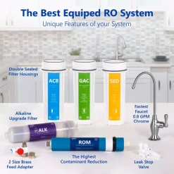 Water Filtration Systems Express Water Express Water Reverse Osmosis Alkaline Water Filtration System – 10 Stage RO Water Filter With Faucet And Tank – 50 GPD -Brita shop white express water reverse osmosis systems roalk5d 1d 1000