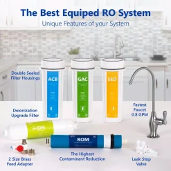 Water Filtration Systems Express Water Express Water Reverse Osmosis Deionization 6 Stage Water Filtration System – With Faucet And Tank – 100 GPD -Brita shop white express water reverse osmosis systems rodi10d 1d 1000