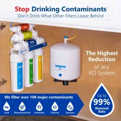 Water Filtration Systems Express Water Express Water Reverse Osmosis Deionization 6 Stage Water Filtration System – With Faucet And Tank – 100 GPD -Brita shop white express water reverse osmosis systems rodi10d 40 1000