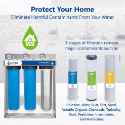 Water Filtration Systems Express Water Express Water 3 Stage Whole House Water Filtration System – SED, Charcoal, Carbon – Includes Pressure Gauges And More -Brita shop white express water whole house water filters wh300scgs e1 1000