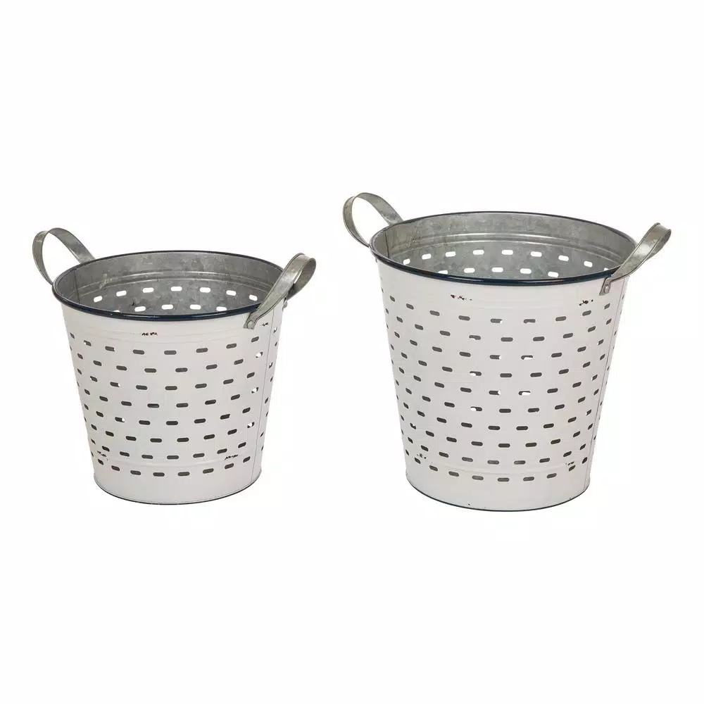 Storage Baskets Glitzhome Enamel Metal Basket (Set Of 2) 4 Storage Baskets Glitzhome Enamel Metal Basket (Set Of 2) - Image 2