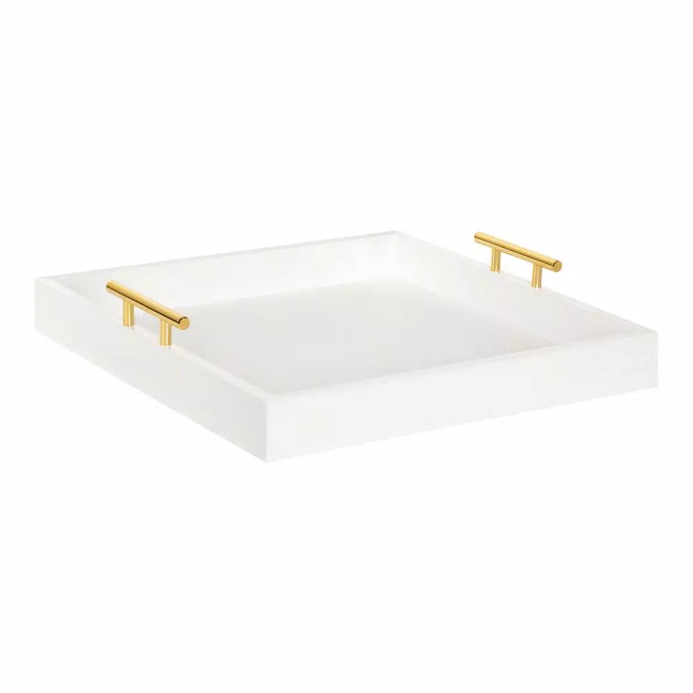 Decorative Trays Kate And Laurel Lipton 16 In. X 16 In. X 3 In. White/Gold Decorative Wall Shelf 3 Decorative Trays Kate And Laurel Lipton 16 In. X 16 In. X 3 In. White/Gold Decorative Wall Shelf