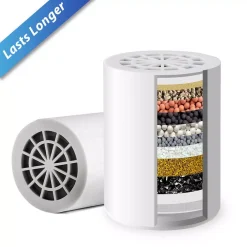 Replacement Water Filters ISPRING 15-Stage Shower Filter Replacement Cartridge, Improves Conditions Of Skin, Hair, And Nails, White