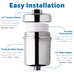 Replacement Water Filters ISPRING 15-Stage Shower Filter Replacement Cartridge, Improves Conditions Of Skin, Hair, And Nails, White -Brita shop white ispring replacement water filters fsf1 fa 1000