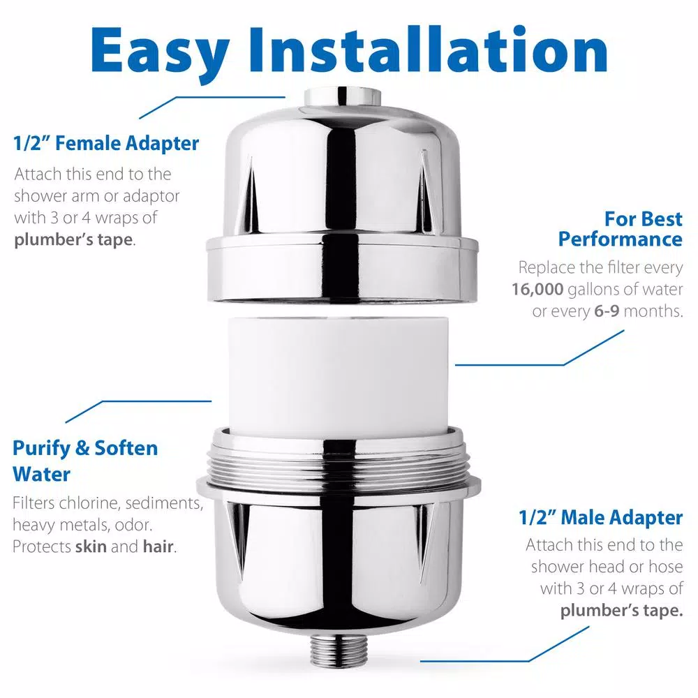 Replacement Water Filters ISPRING 15-Stage Shower Filter Replacement Cartridge, Improves Conditions Of Skin, Hair, And Nails, White 8 Replacement Water Filters ISPRING 15-Stage Shower Filter Replacement Cartridge, Improves Conditions Of Skin, Hair, And Nails, White - Image 6