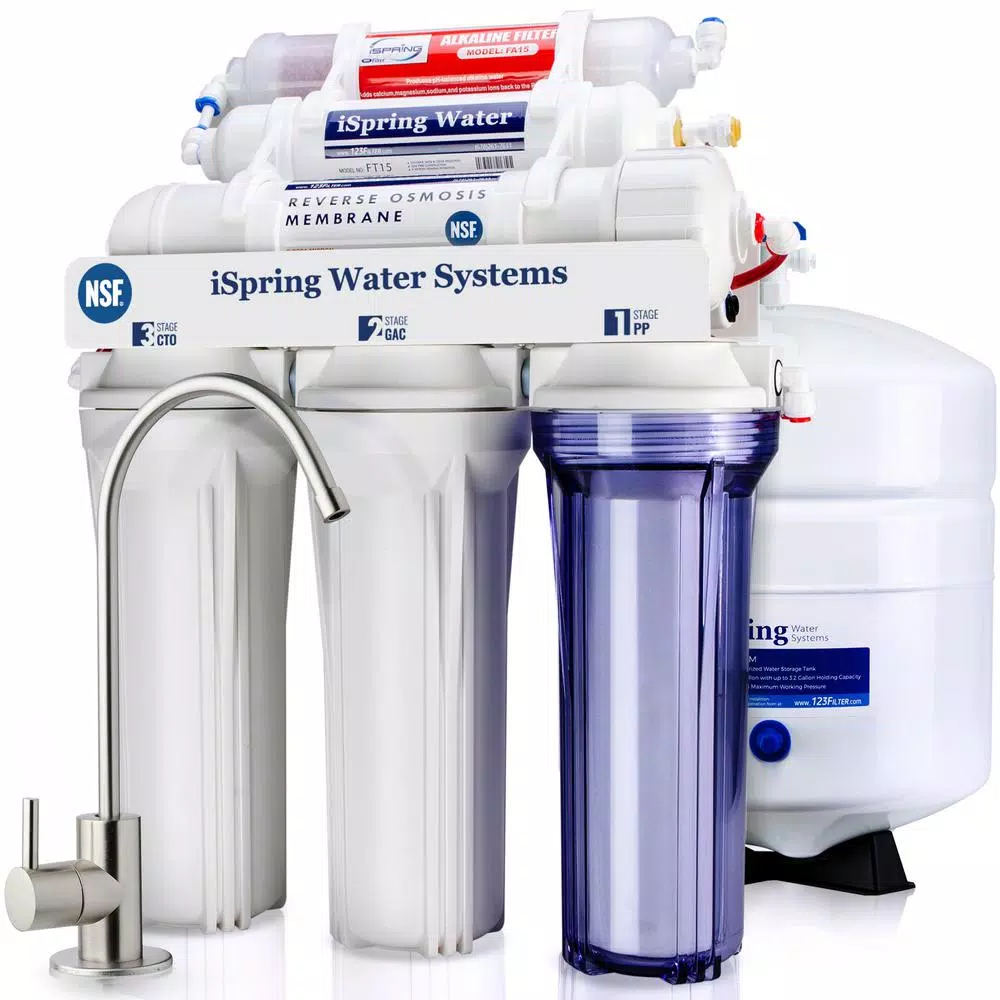 Water Filtration Systems ISPRING 6-Stage Under Sink Reverse Osmosis Drinking Water Filter System With Alkaline Remineralization, NSF Certified 3 Water Filtration Systems ISPRING 6-Stage Under Sink Reverse Osmosis Drinking Water Filter System With Alkaline Remineralization, NSF Certified