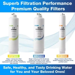 Water Filtration Systems ISPRING Tankless Reverse Osmosis Water Filtration System, Smart Faucet, 2:1 Pure To Drain Ratio, 500 GPD -Brita shop white ispring reverse osmosis systems ro500 4f 1000