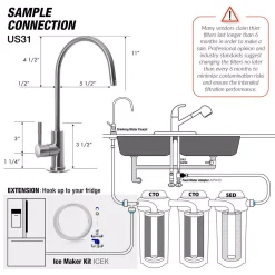 Water Filtration Systems ISPRING 3-Stage Under Sink High Capacity Tankless Drinking Water Filtration System-Includes Sediment 2x Cto Carbon Block Filters 14 Water Filtration Systems ISPRING 3-Stage Under Sink High Capacity Tankless Drinking Water Filtration System-Includes Sediment 2x Cto Carbon Block Filters -Brita shop white ispring under sink water filters us31 fa 1000