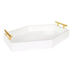 Decorative Trays Kate And Laurel Lipton 17 In. X 3 In. X 12 In. White Decorative Wall Shelf