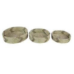 Decorative Trays LITTON LANE White Seagrass And Polyethylene Decorative Wicker Trays With Black Accents (Set Of 3) 9 Decorative Trays LITTON LANE White Seagrass And Polyethylene Decorative Wicker Trays With Black Accents (Set Of 3) -Brita shop white litton lane decorative trays 99897 c3 1000