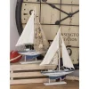 LITTON LANE Sailing Boat Wooden Sculptures (Set Of 2) -Brita shop white litton lane sculptures 38728 64 1000