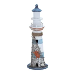 Sculptures LITTON LANE 6 In. X 16 In. Coastal Living White Wooden Lighthouse -Brita shop white litton lane sculptures 78715 c3 1000